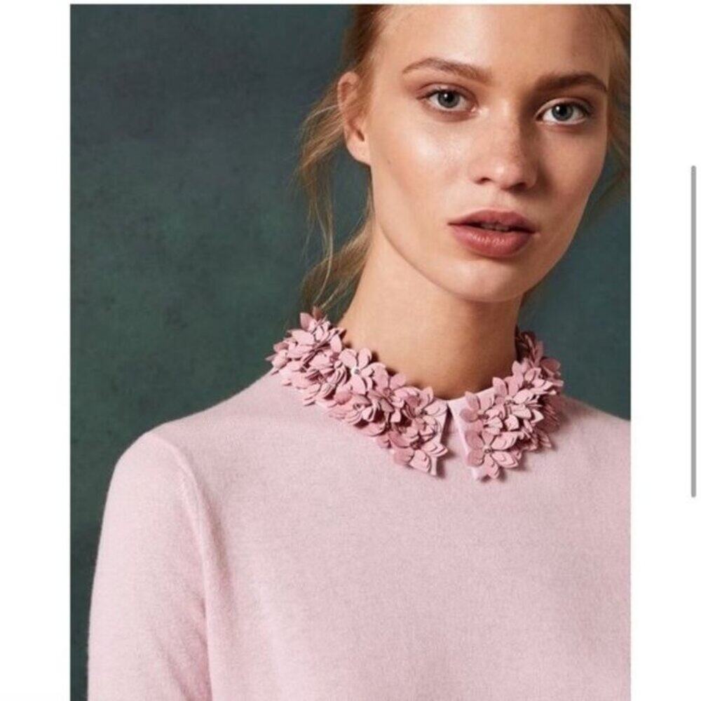 Ted Baker Nansea Floral Collar Sweater Pink Size Medium New with tag - Picture 2 of 12